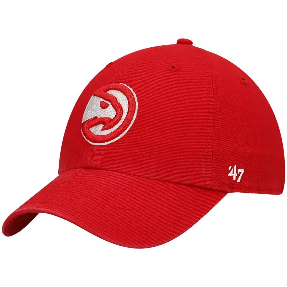 Men's '47 Red Atlanta Hawks Team Clean Up Adjustable Hat Product Image