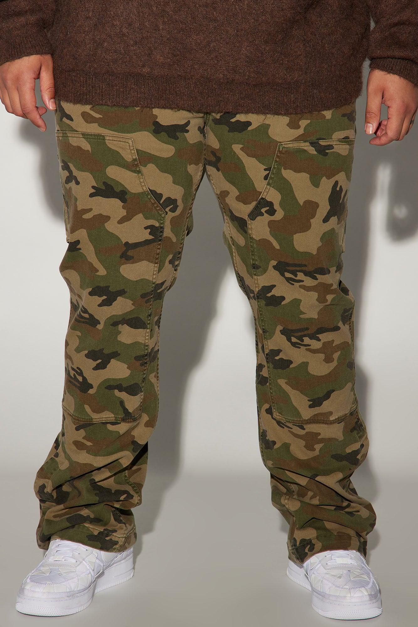 Easy Camo Slim Carpenter Flare Pants - Camouflage Product Image