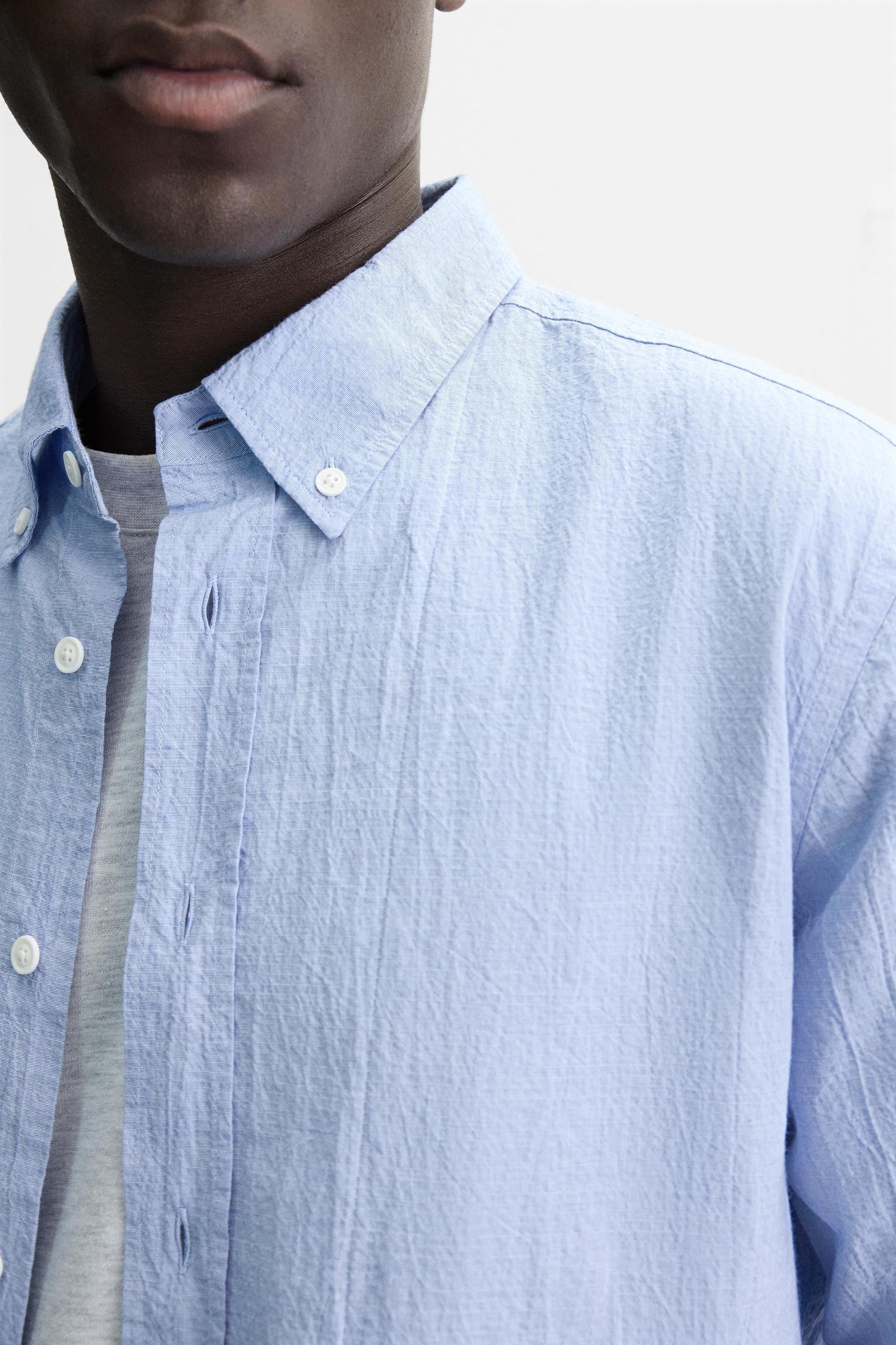 WRINKLED EFFECT REGULAR FIT SHIRT Product Image