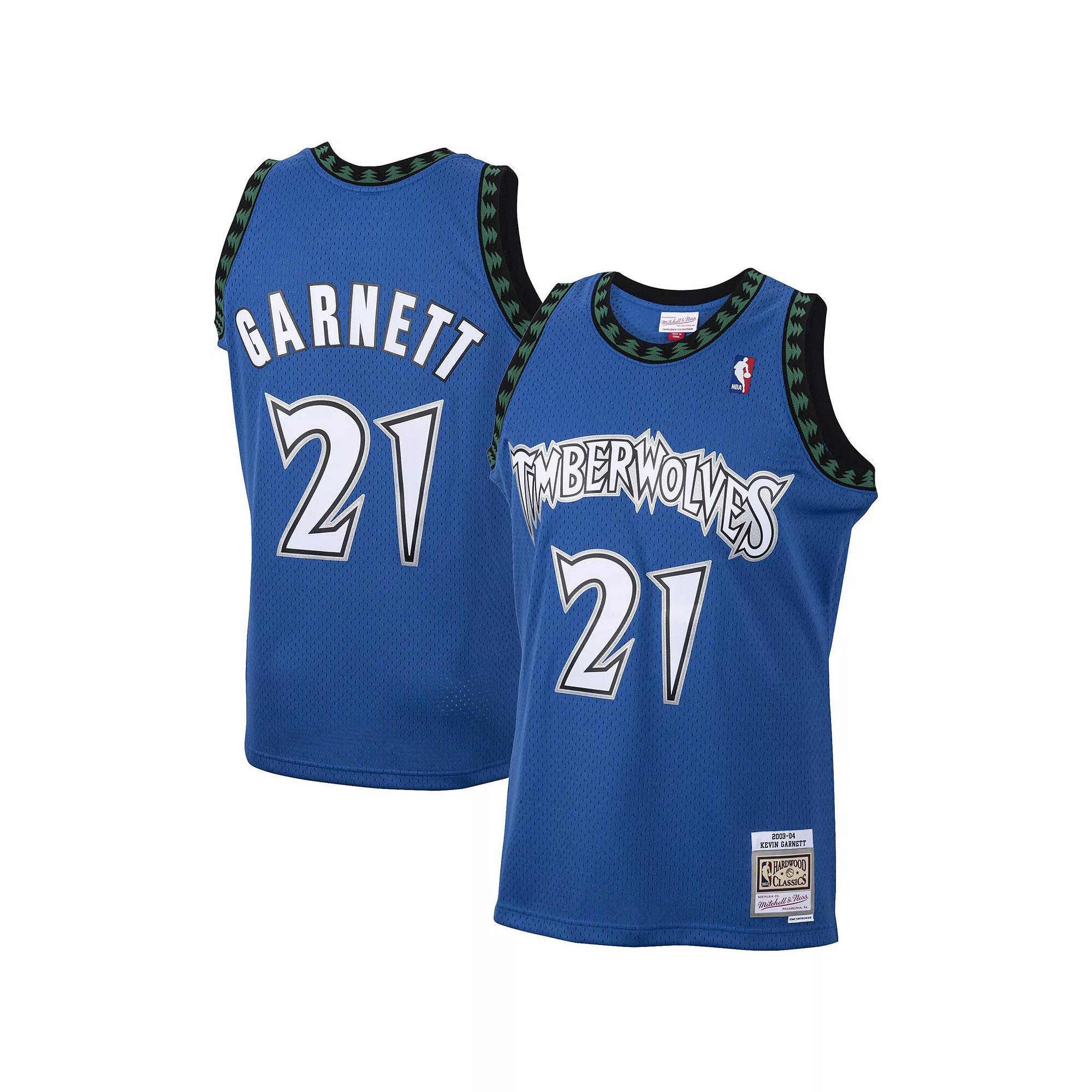Men's Mitchell & Ness Kevin Garnett Blue Minnesota Timberwolves 2001/02 Hardwood Classics Swingman Jersey,  Product Image