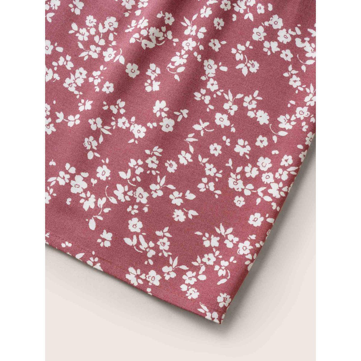 Plus Size Ditsy Floral Elastic Waist Pocket Skirt Women DustyPink Elegant Non No stretch Slanted pocket Everyday Skirts BloomChic 26/4X Product Image