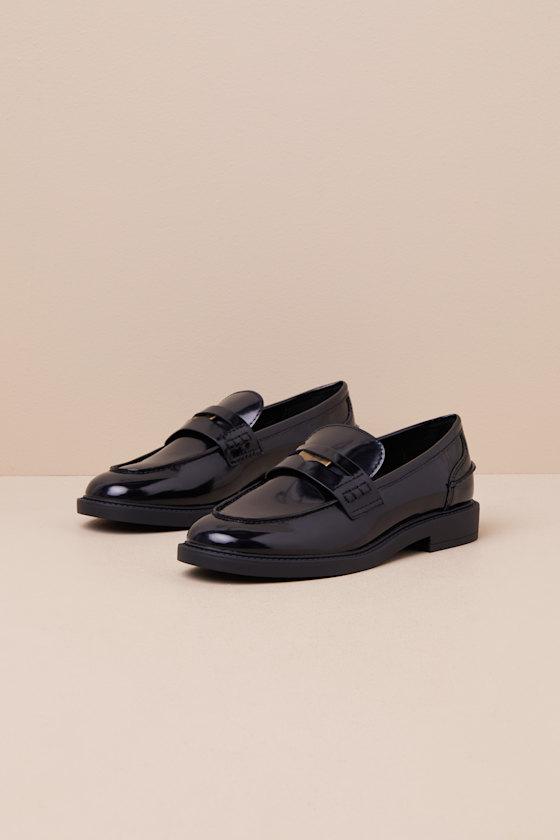 Halliday Black Patent Penny Loafers Product Image