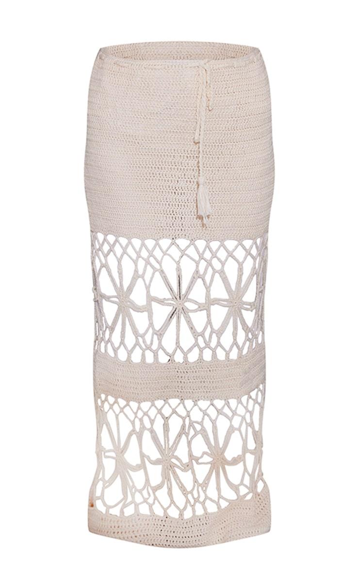 Cream Crochet Maxi Beach Skirt Product Image
