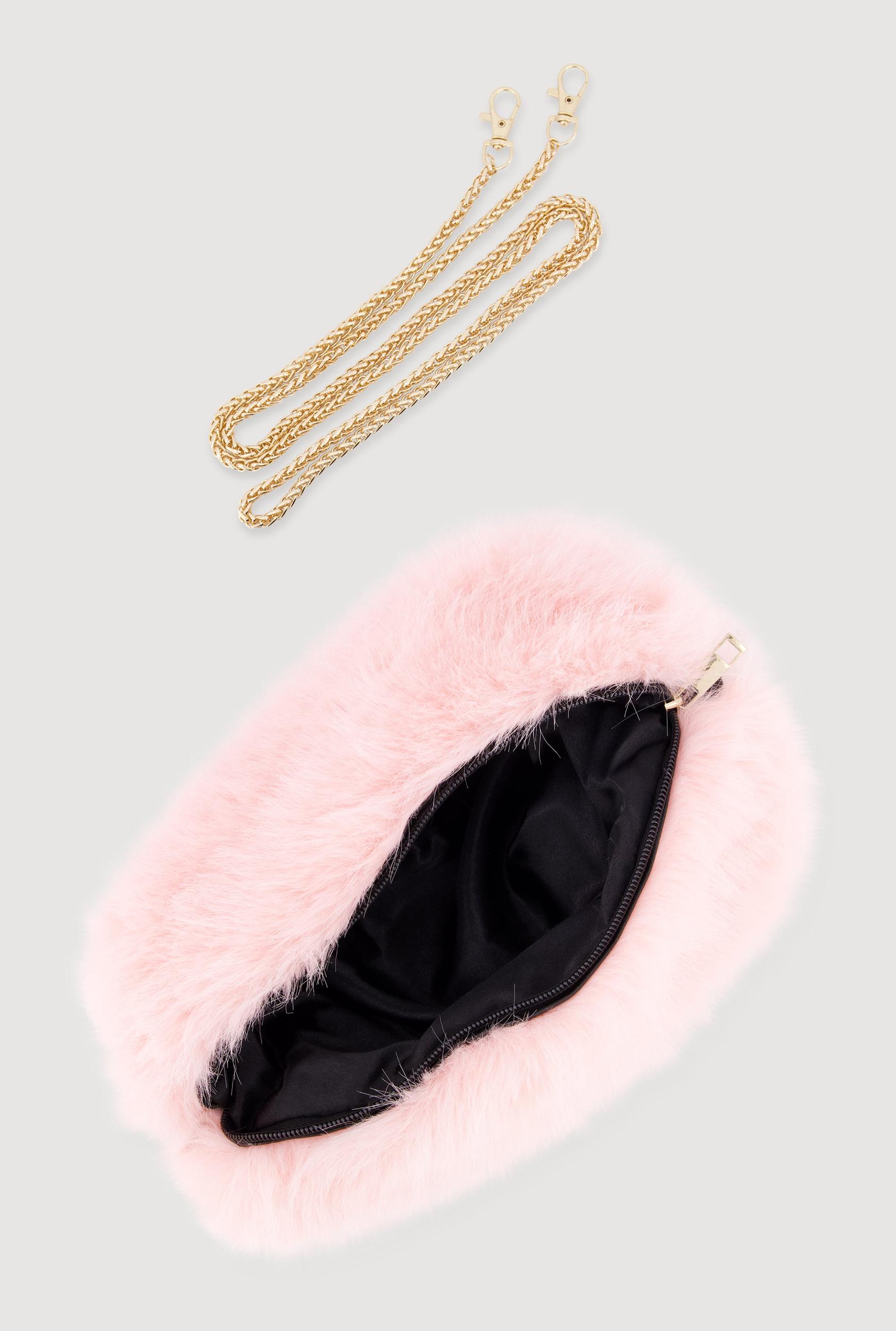 Faux Fur Hand Muff Convertible Clutch Bag Female Product Image