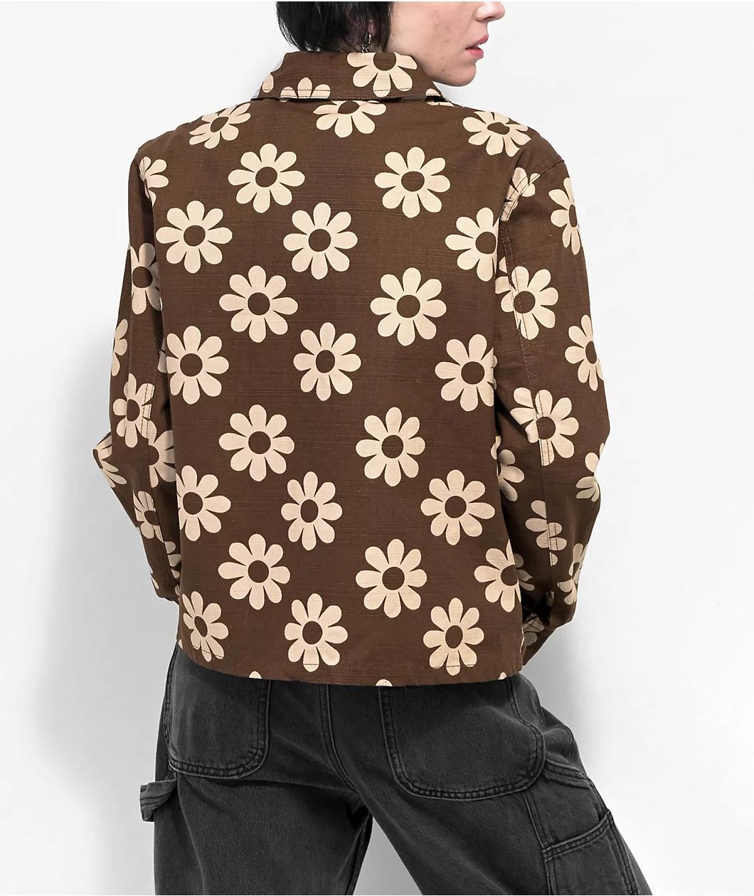 Your Highness Hazy Daisy Brown Chore Jacket Product Image