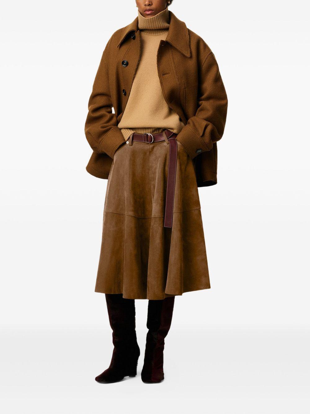 suede A-line midi skirt Product Image