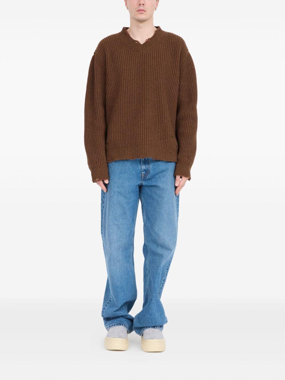 ribbed V-neck sweater Product Image