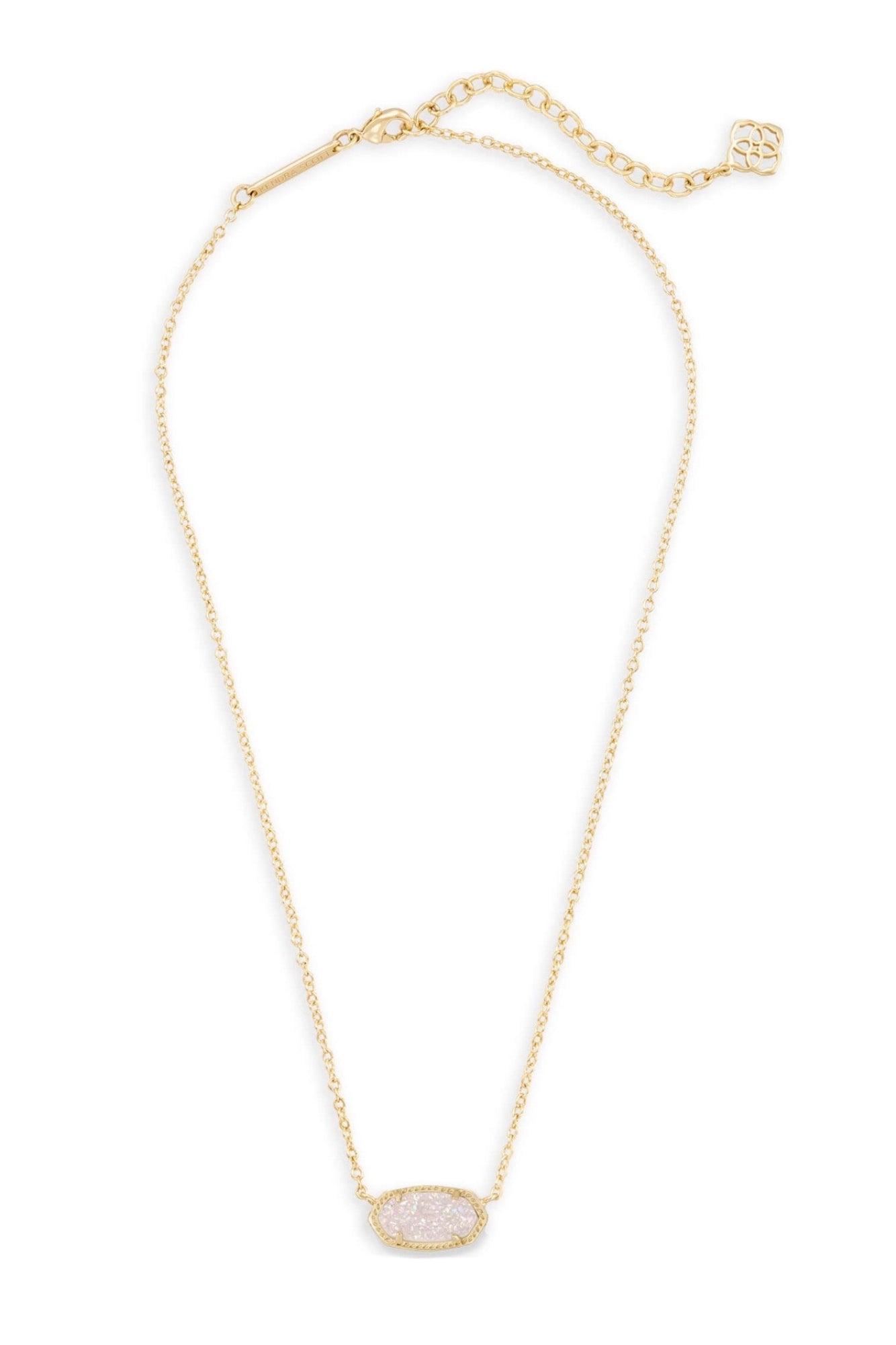 KENDRA SCOTT Elisa Short Pendant Necklace Gold Iridescent Drusy Product Image