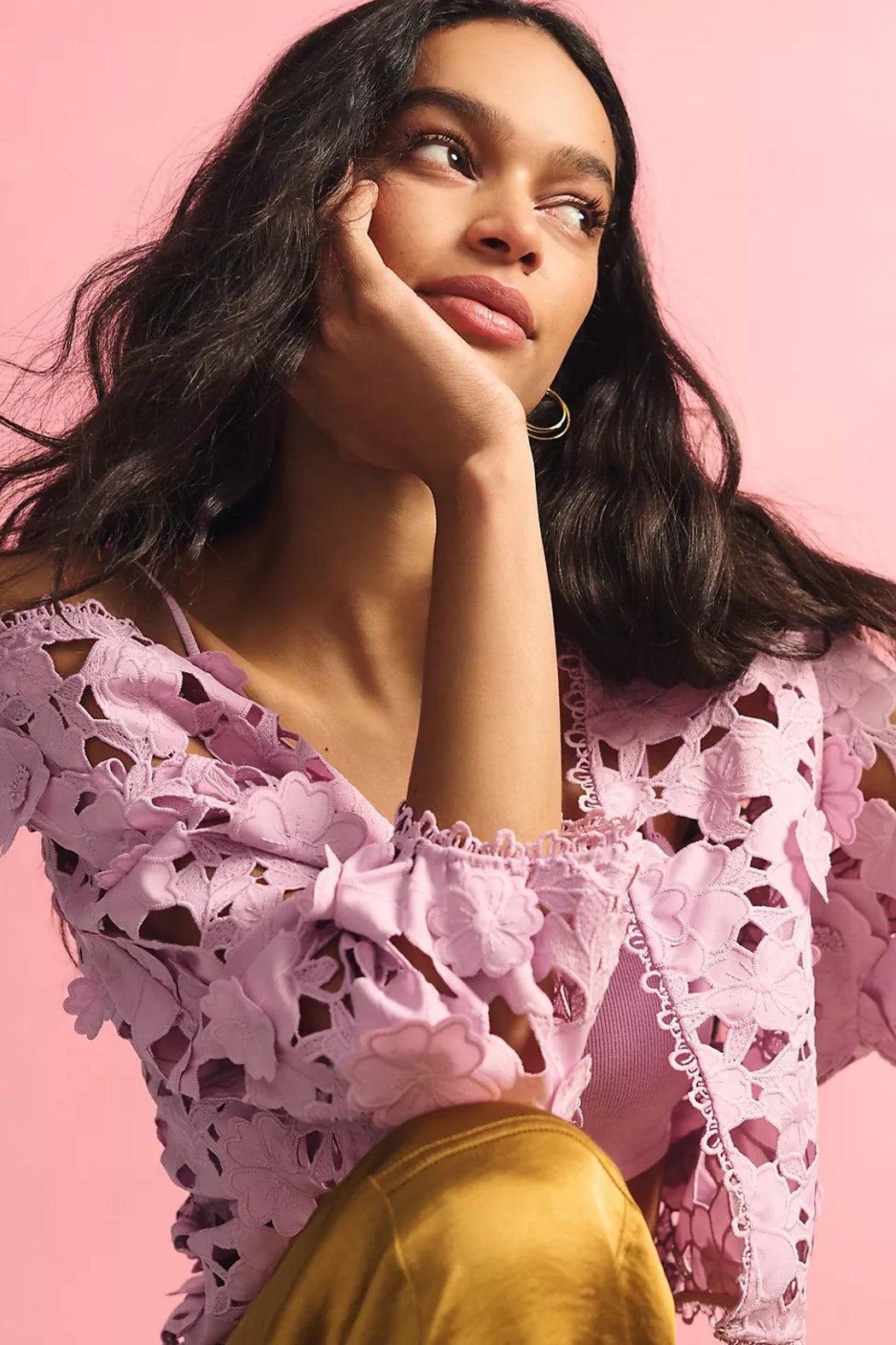 Floral Lace Cut Out Bolero Product Image