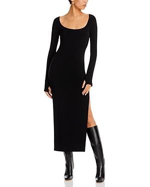 Norma Kamali Long Sleeve Side Slit Gown Product Image
