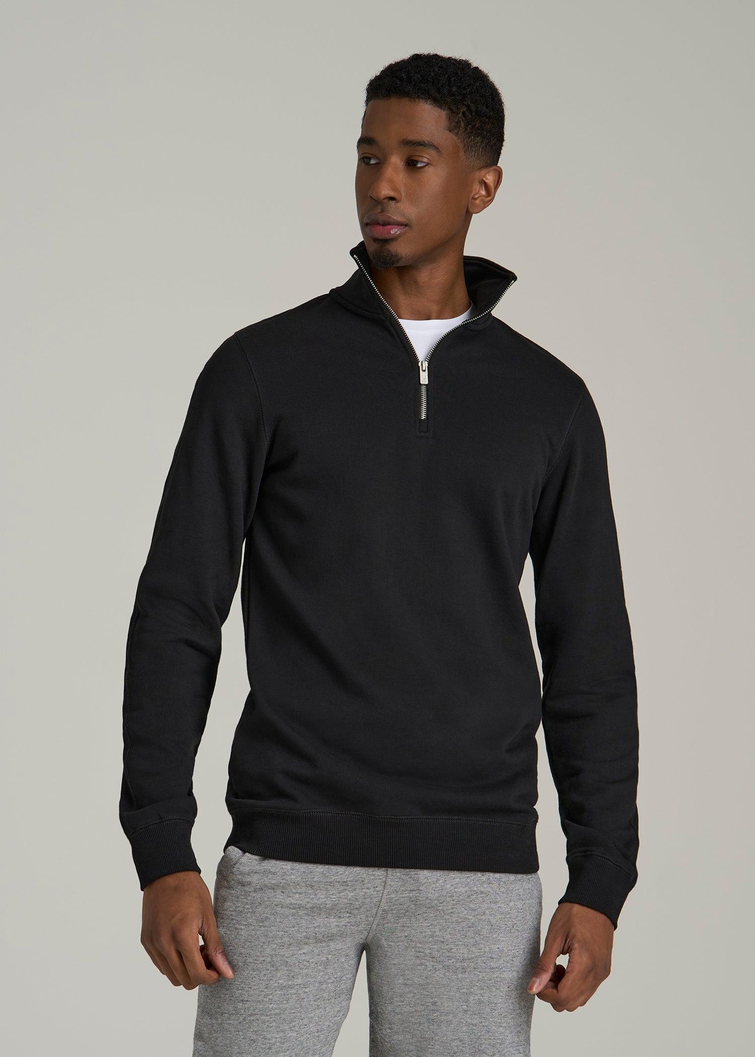 Wearever 2.0 French Terry Quarter-Zip Sweatshirt for Tall Men in Black Male Product Image