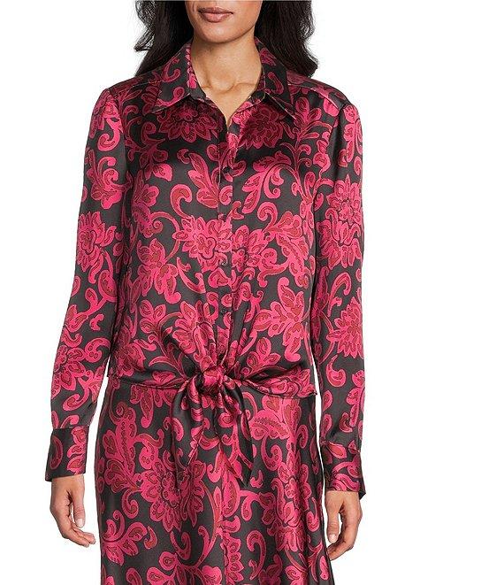 Preston & York Janet Printed Satin Coordinating A-Line Skirt Product Image