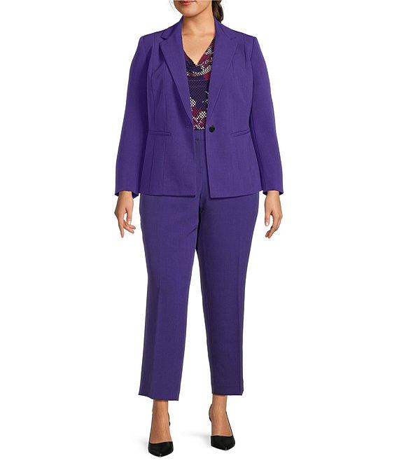 Kasper Plus Size Printed ITY Cowl Neck Cap Sleeves Blouse Product Image