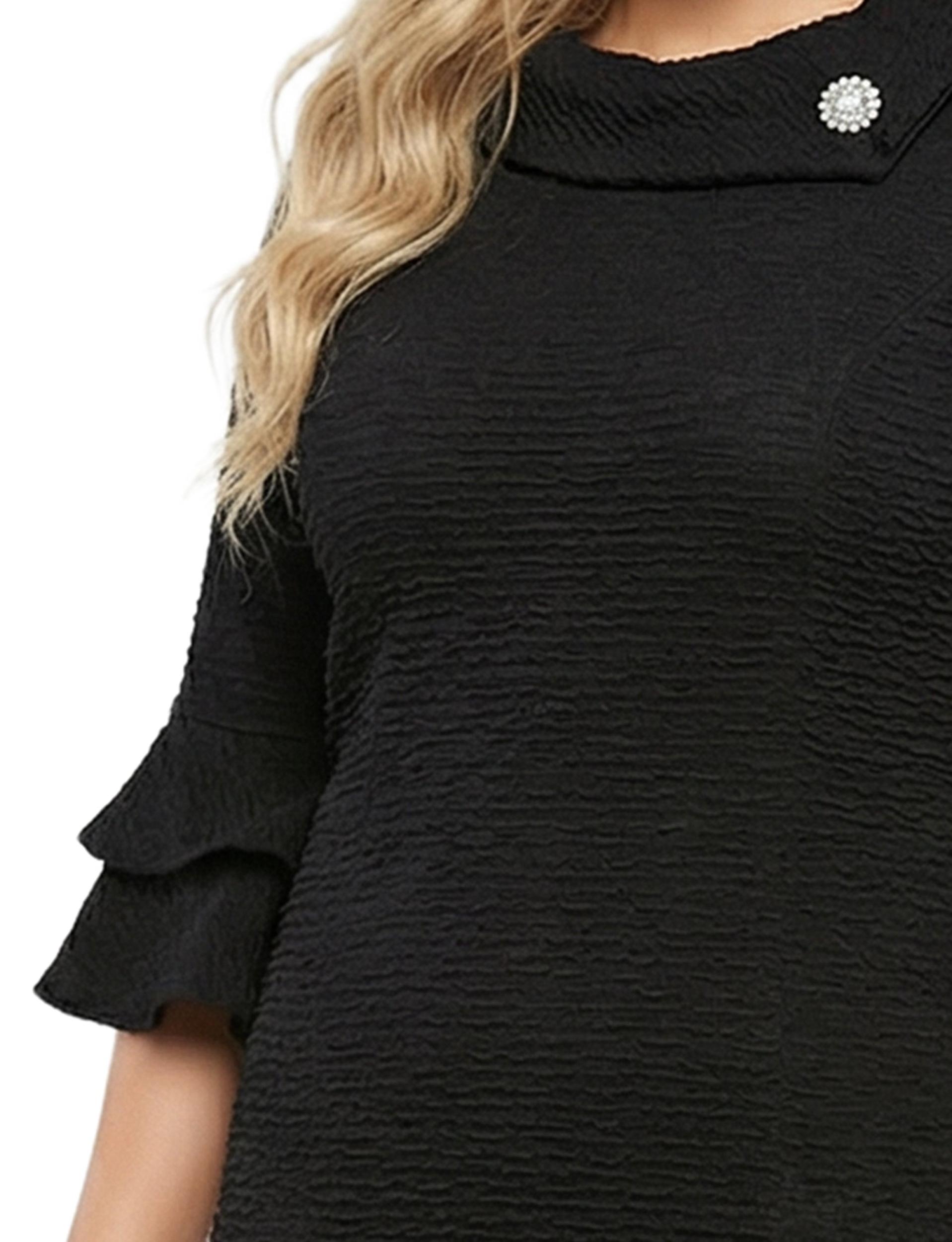 NY Collection Plus Size 3/4 Sleeve Shawl Collar Dress Product Image