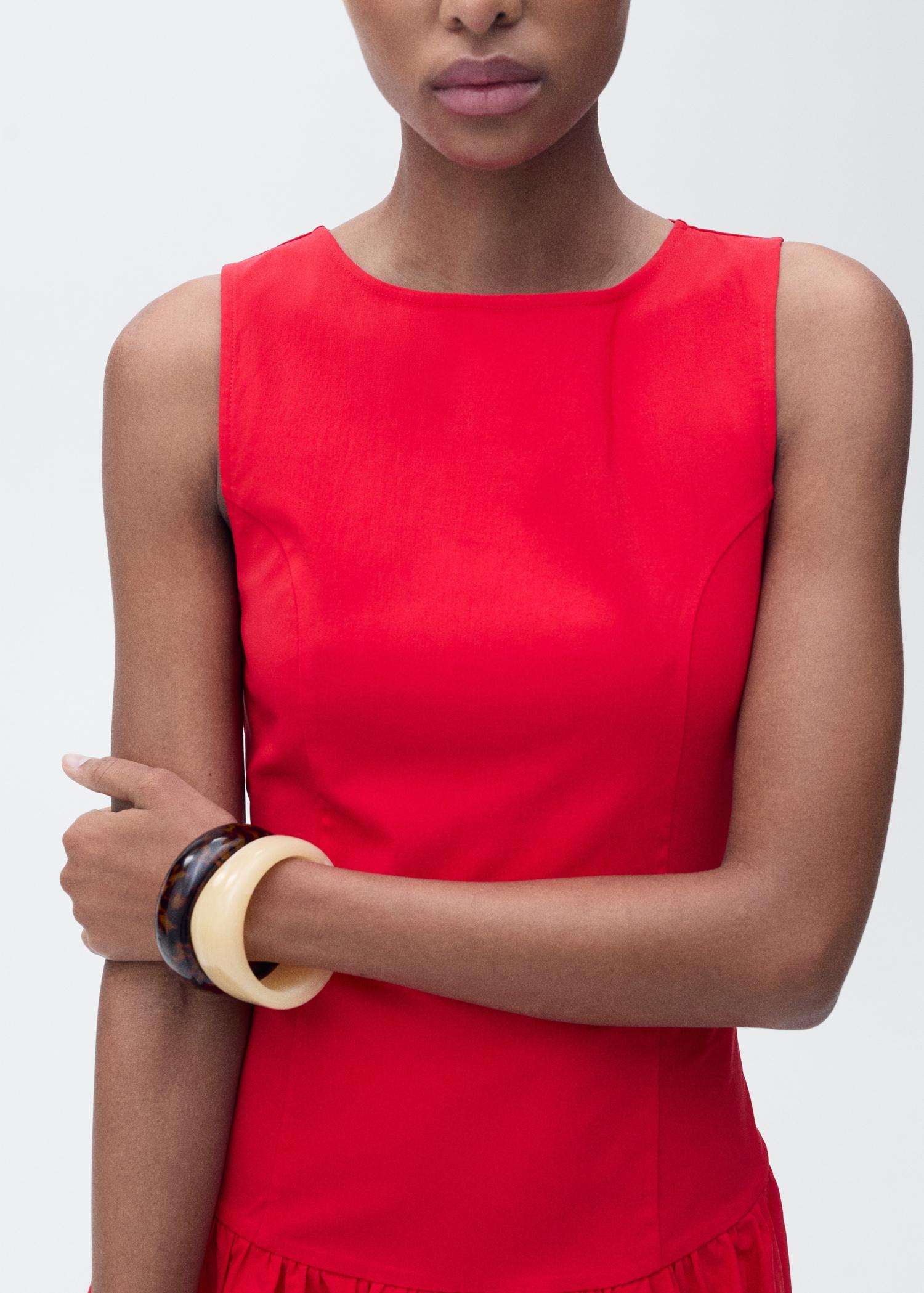 Short balloon dress - Women | MANGO USA Product Image