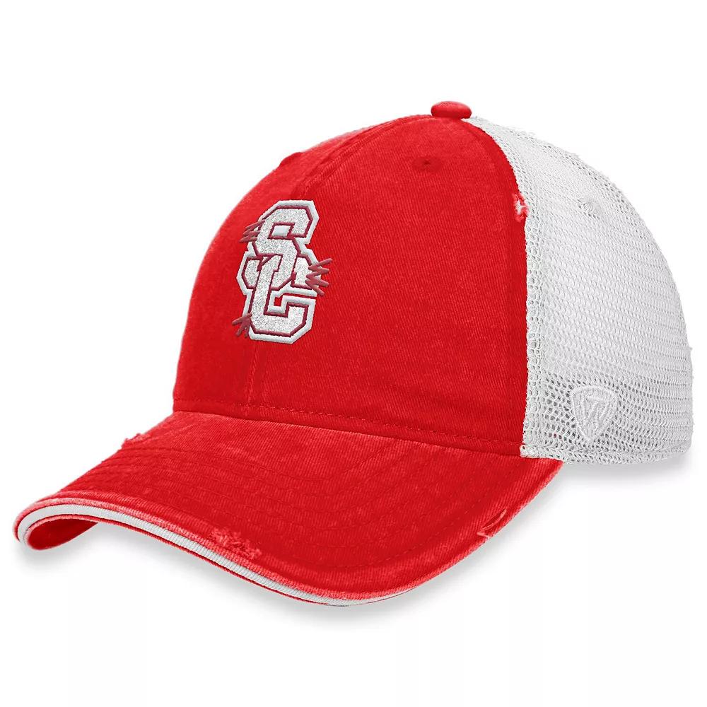 Women's Top of the World Cardinal/White USC Trojans Radiant Trucker Snapback Hat, Red Product Image