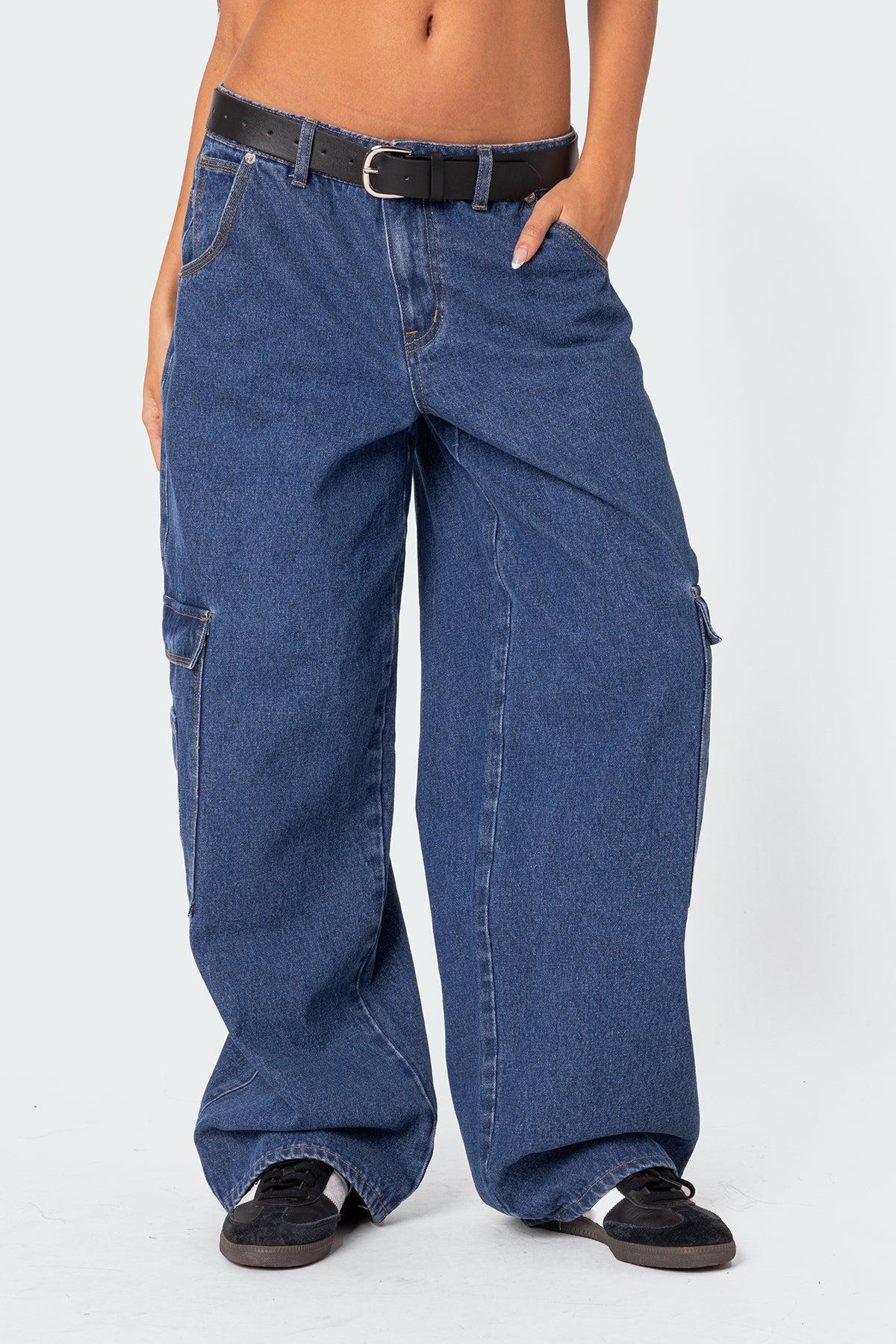 Super Baggy Oversized Belted Jeans Product Image