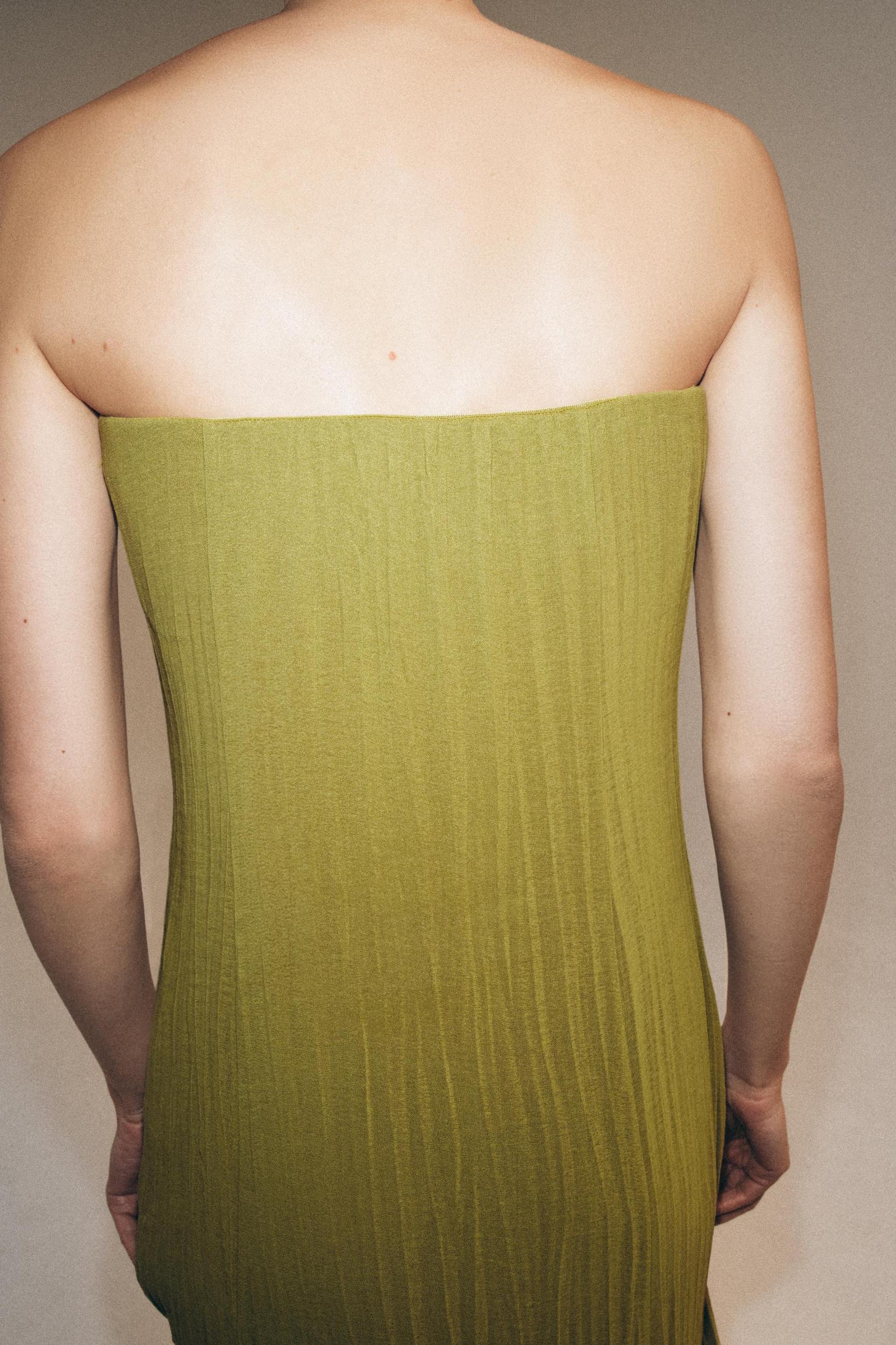 STRAPLESS TEXTURED DRESS Product Image