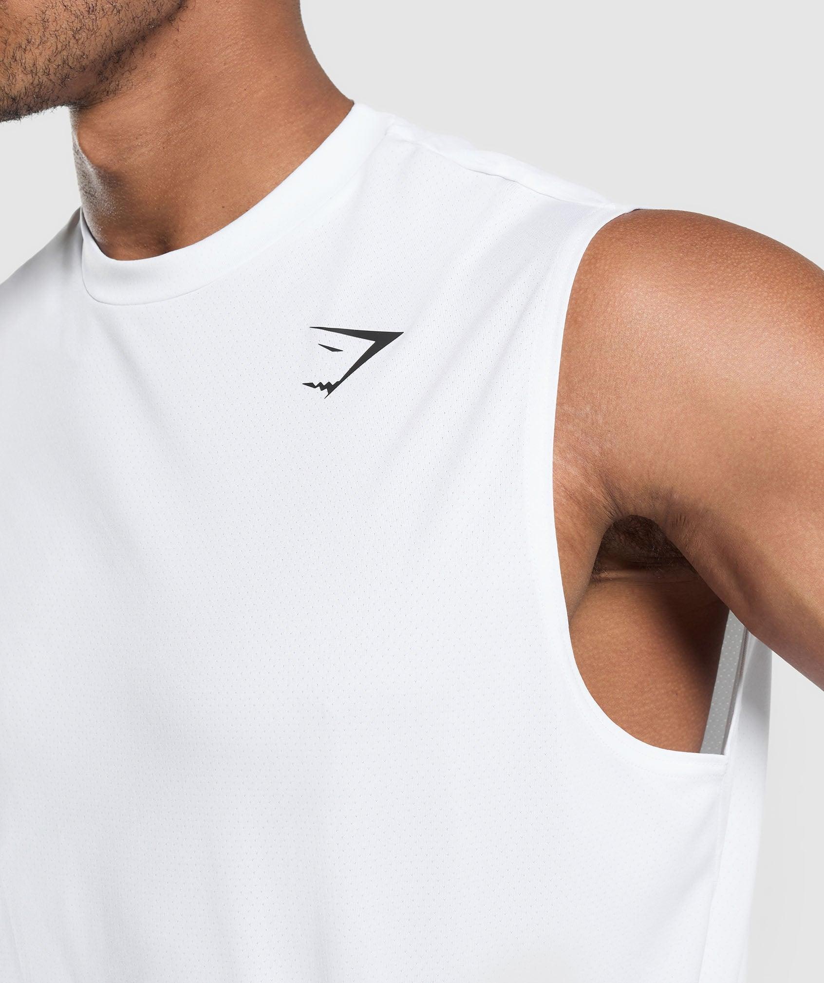 Gymshark Arrival Oversized Tank - White Male Product Image