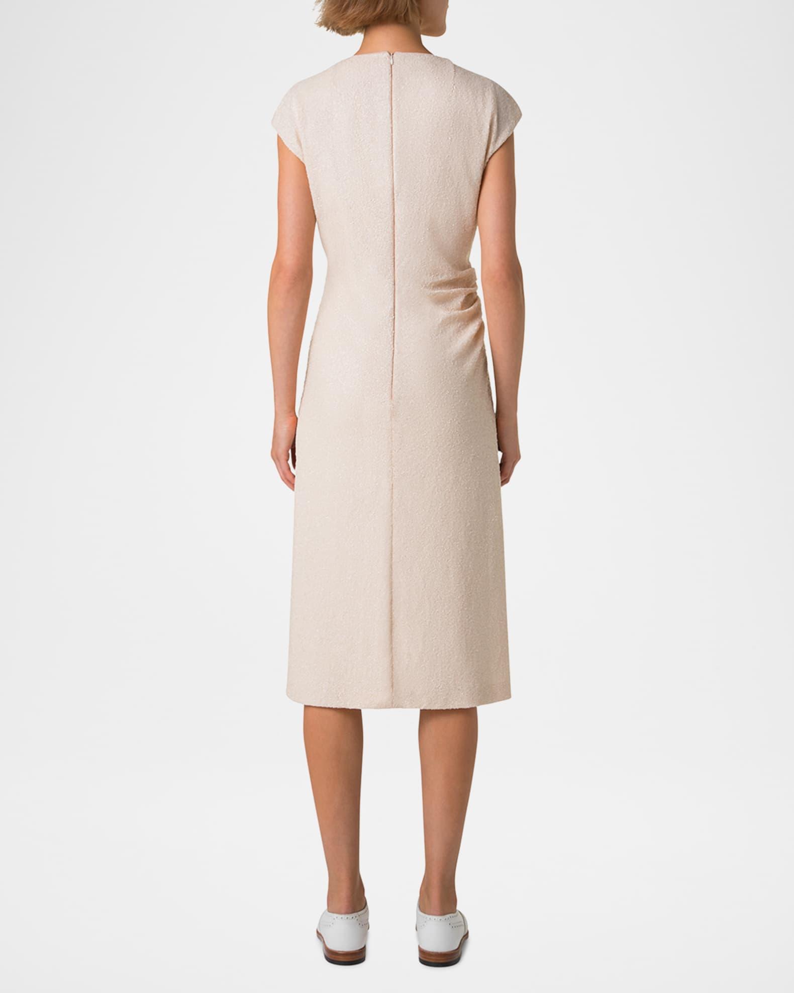 Sequin Stretch Jersey Cap-Sleeve Ruched Dress Product Image