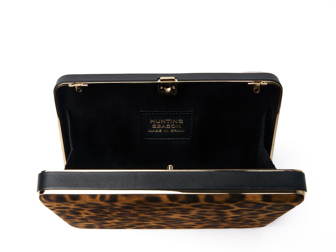 The Square Compact in Suede Leopard Product Image