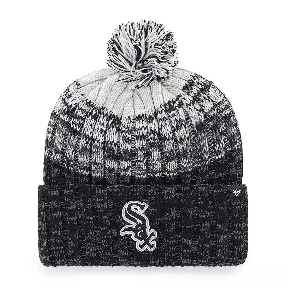 Men's '47  Black Chicago White Sox Cascade Cuffed Knit Hat with Pom Product Image