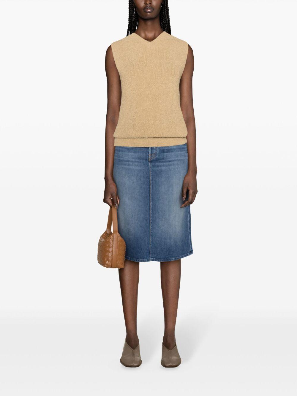 high-rise denim midi skirt Product Image