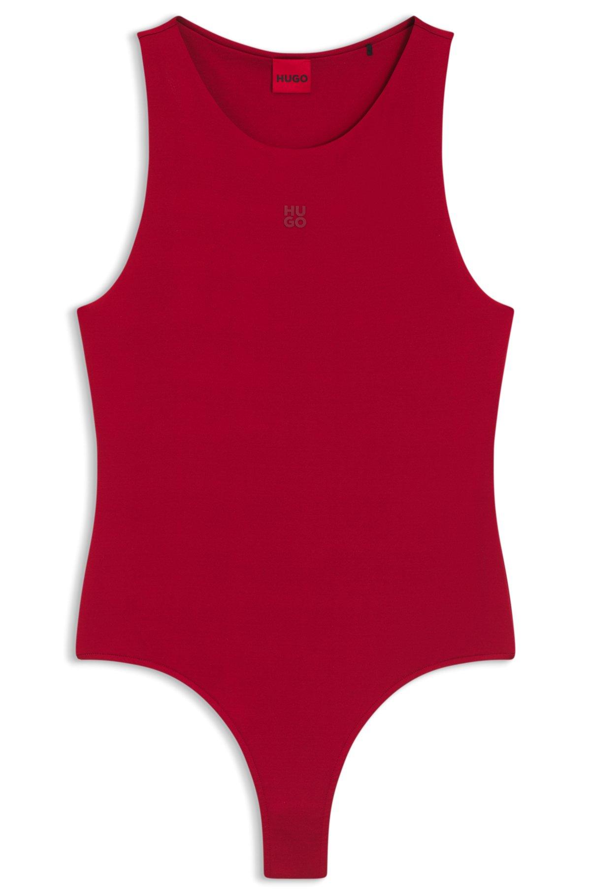 Stretch-jersey bodysuit with stacked logo Product Image