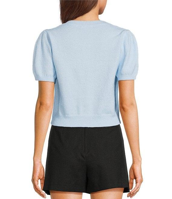 Copper Key Button Front Puff Sleeve Cardigan Product Image