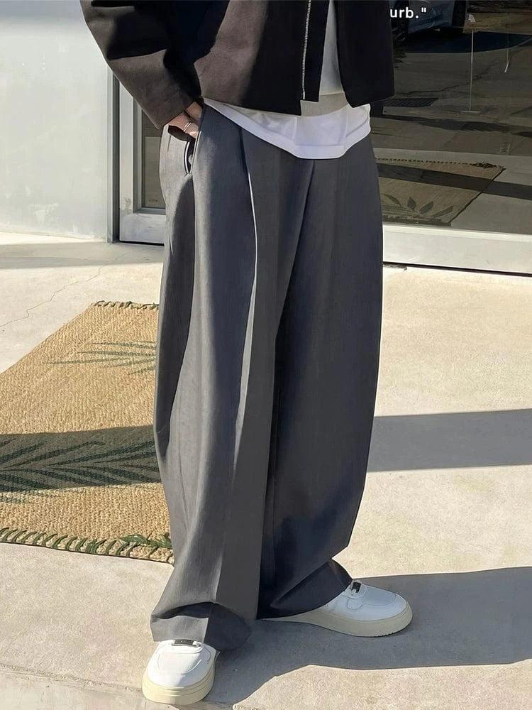 RT No. 13058 PLEATED WIDE STRAIGHT PANTS Product Image