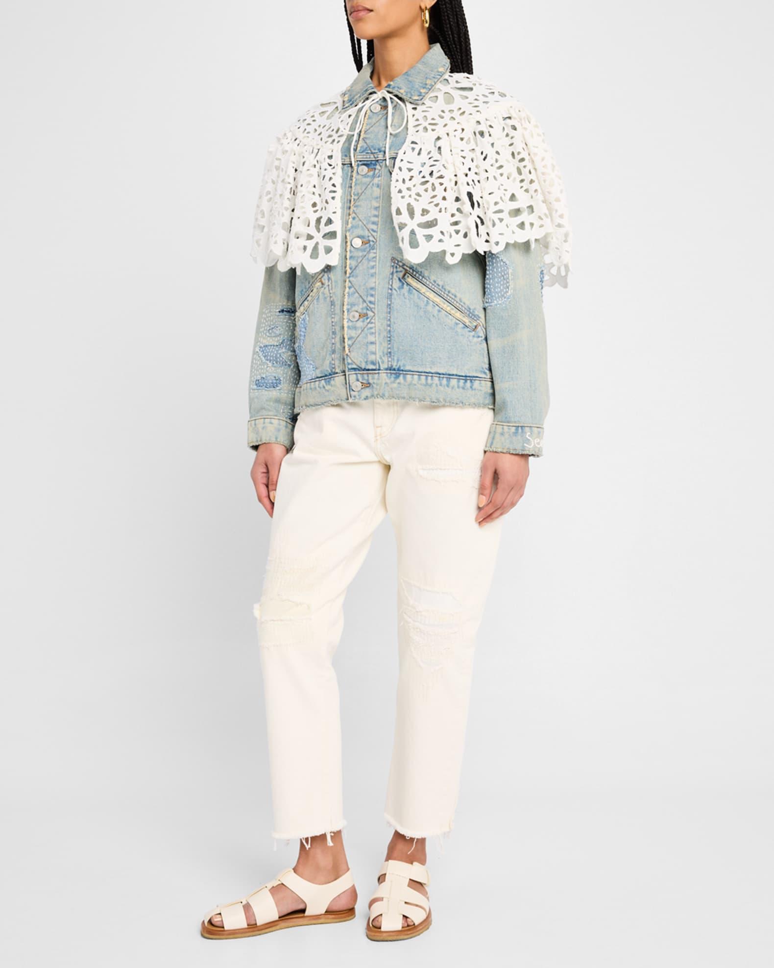 Oli Patchwork Denim Jacket with Cape Product Image