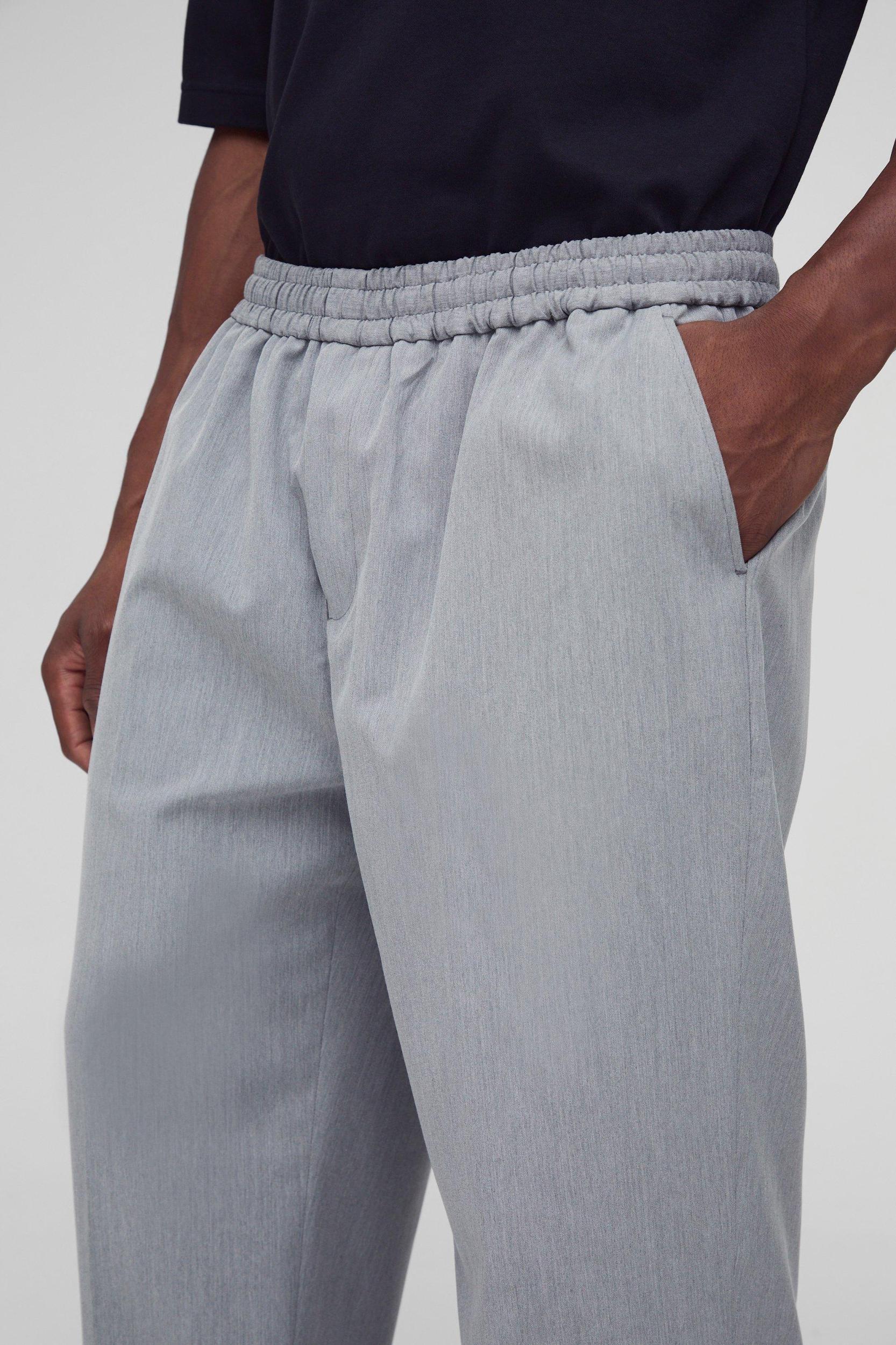 Elastic Waist Cropped Skate Fit Tailored Pants | boohooMAN USA Product Image