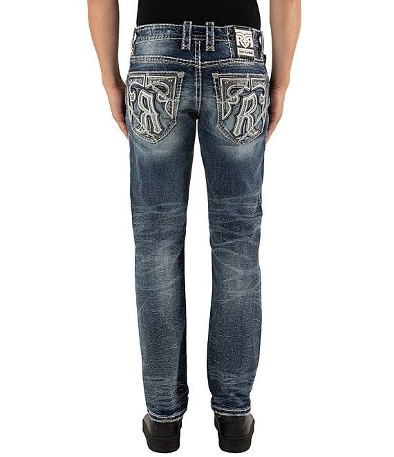 Rock Revival Ziggy Inverted-Fleur-De-Lis Pocket Straight Leg Jeans Product Image