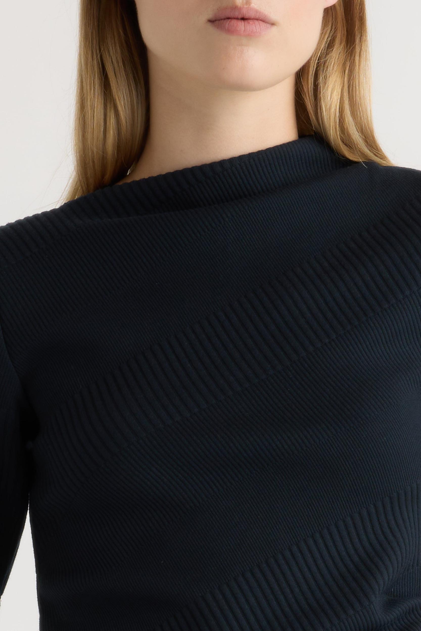 Pauline Ribbed Asymmetric-Neck Top Product Image