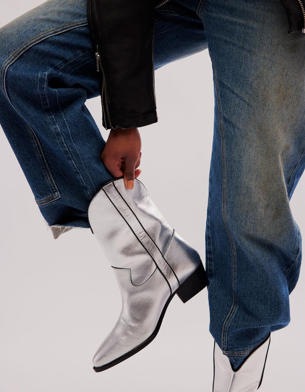 FREE PEOPLE Borderline Womens Western Boots - GUNMETAL Product Image