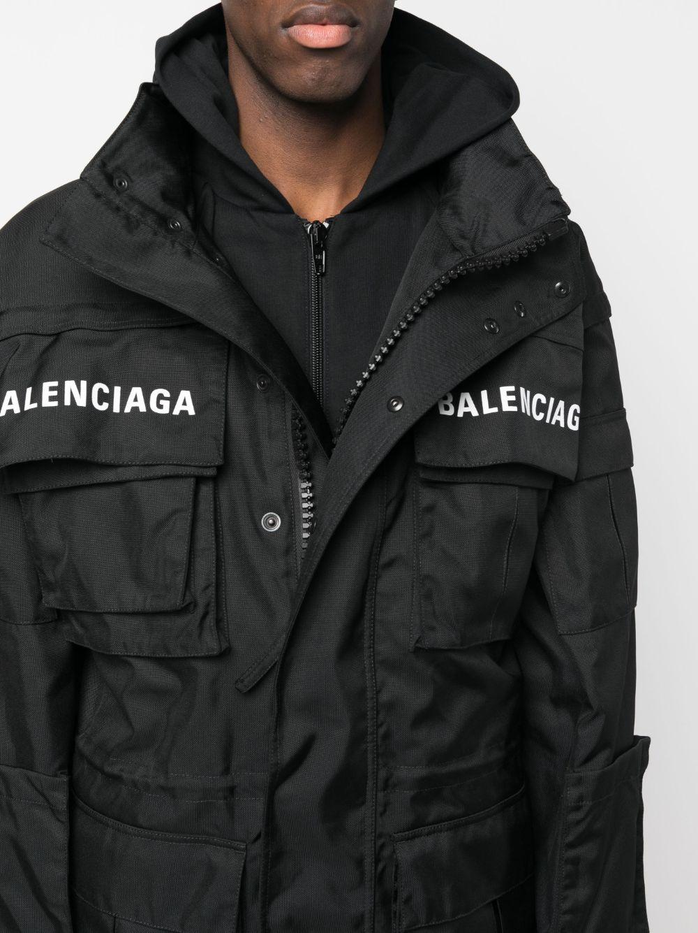logo-print oversized technical parka Product Image