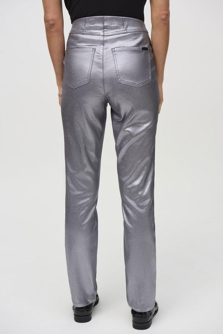 Metallic Coated Classic Slim Denim Pants Product Image