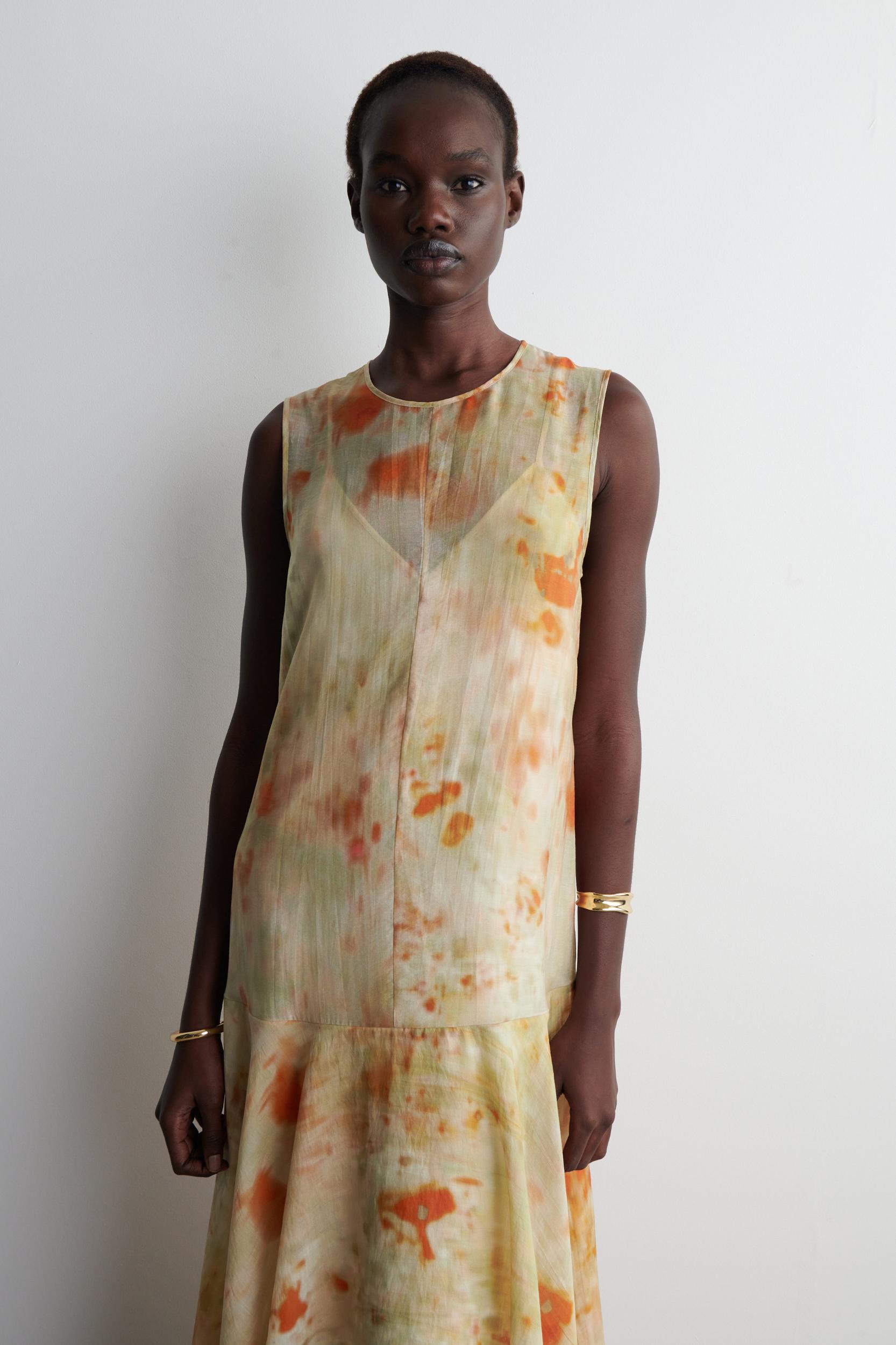 SHEER FLORAL-PRINT MAXI DRESS Product Image