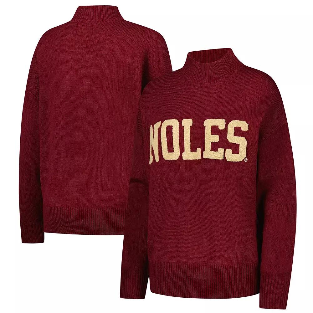 Women's  Garnet Florida State Seminoles Oversized Varsity Sweater, Size: Large, Red Product Image