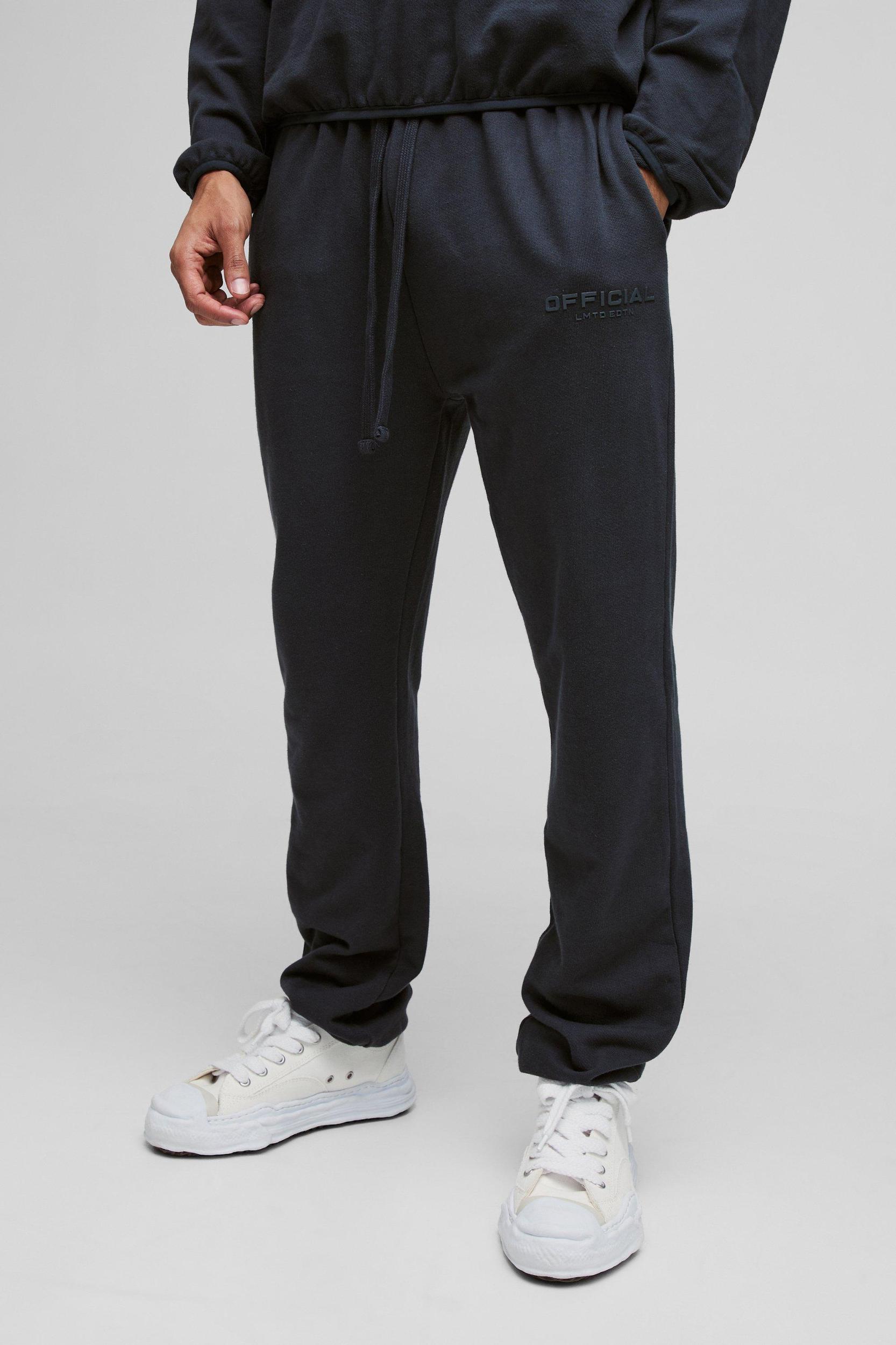 Regular Fit Heavyweight Bound Sweatpants | boohooMAN USA Product Image