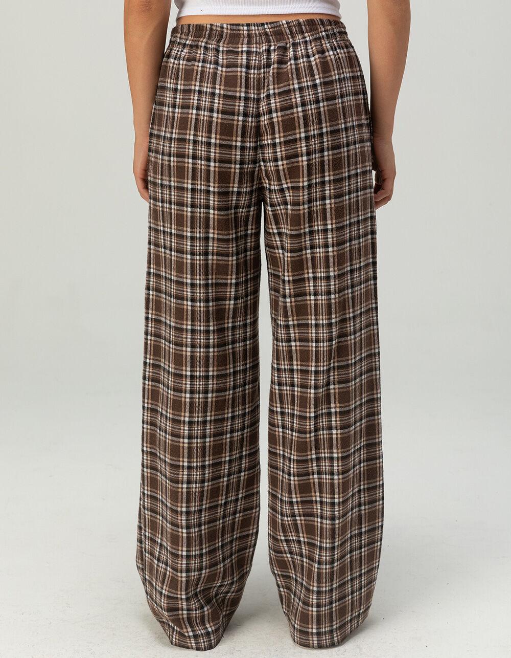 FULL TILT Plaid Flannel Womens Pajama Pants - BLUE COMBO Product Image
