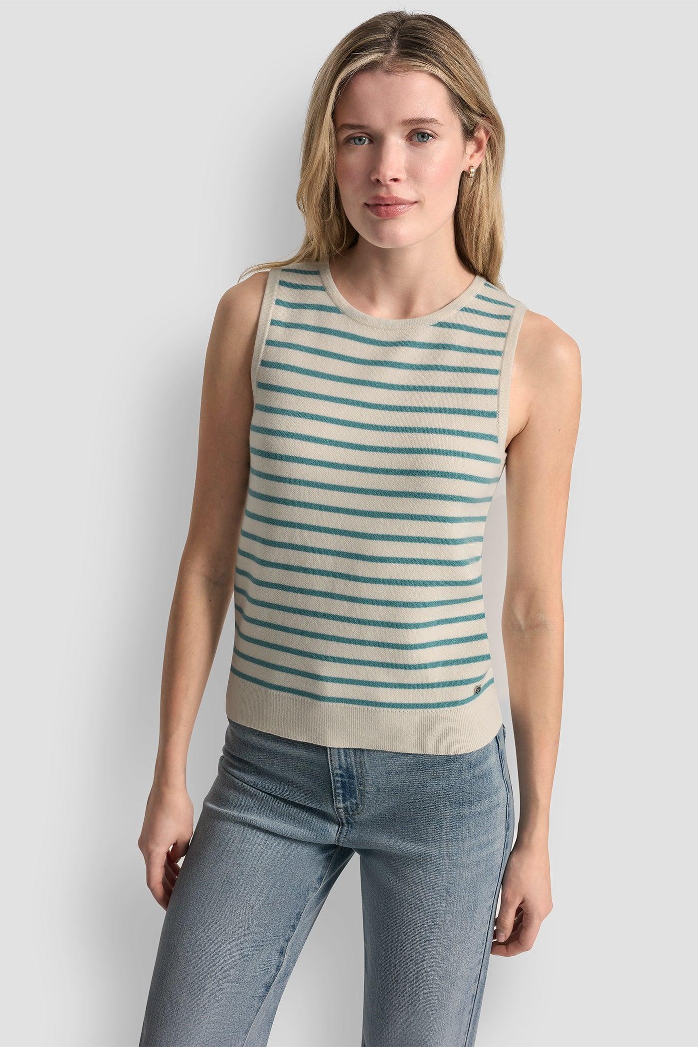 SLEEVELESS STRIPED SWEATER Product Image