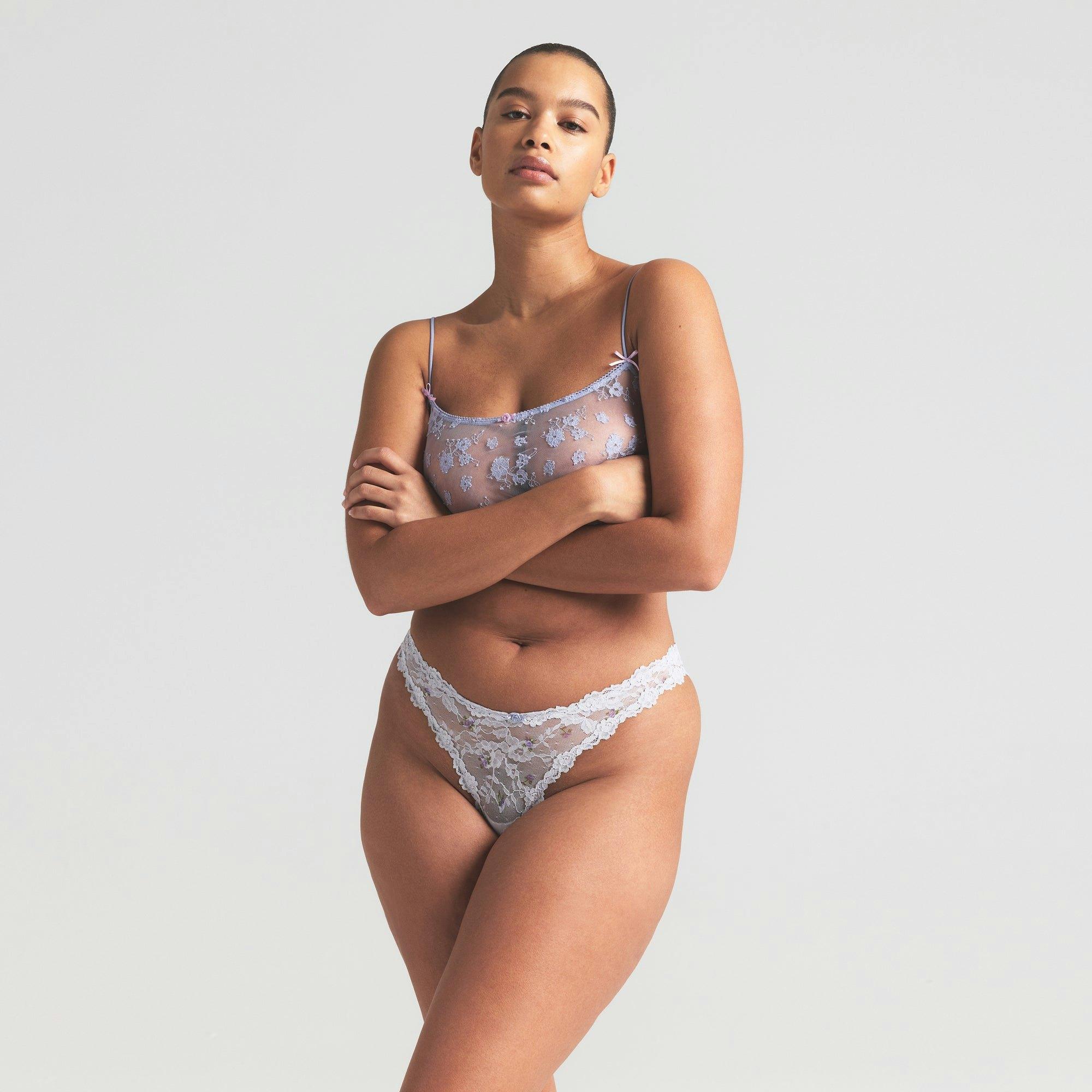 STRETCH LACE DIPPED THONG | WIND ROSEBUD PRINT Product Image