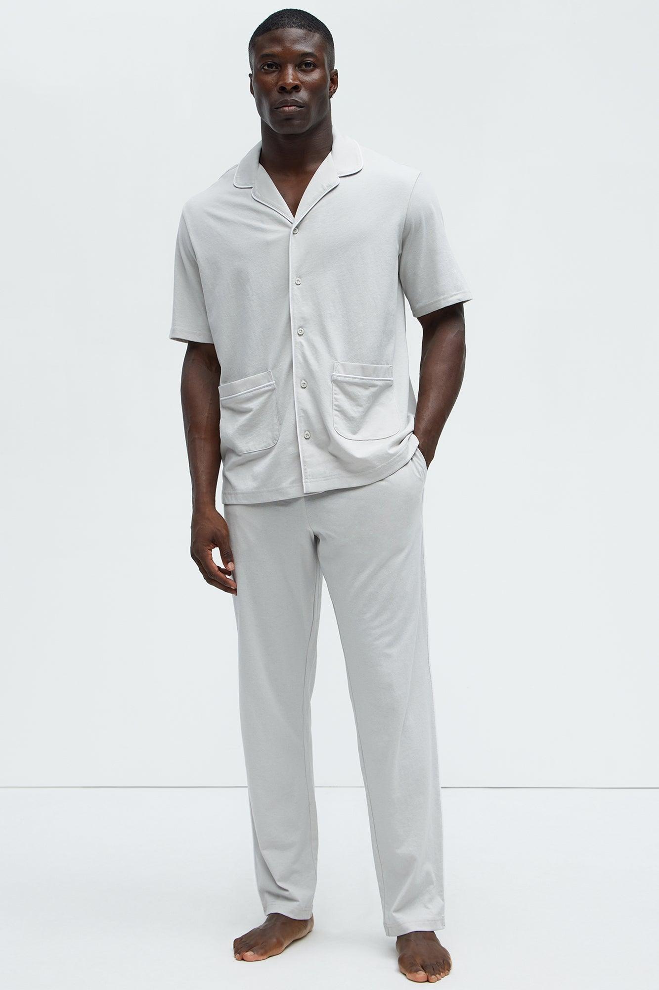 Modern Relaxed Pajama Short Sleeve - Grey Product Image