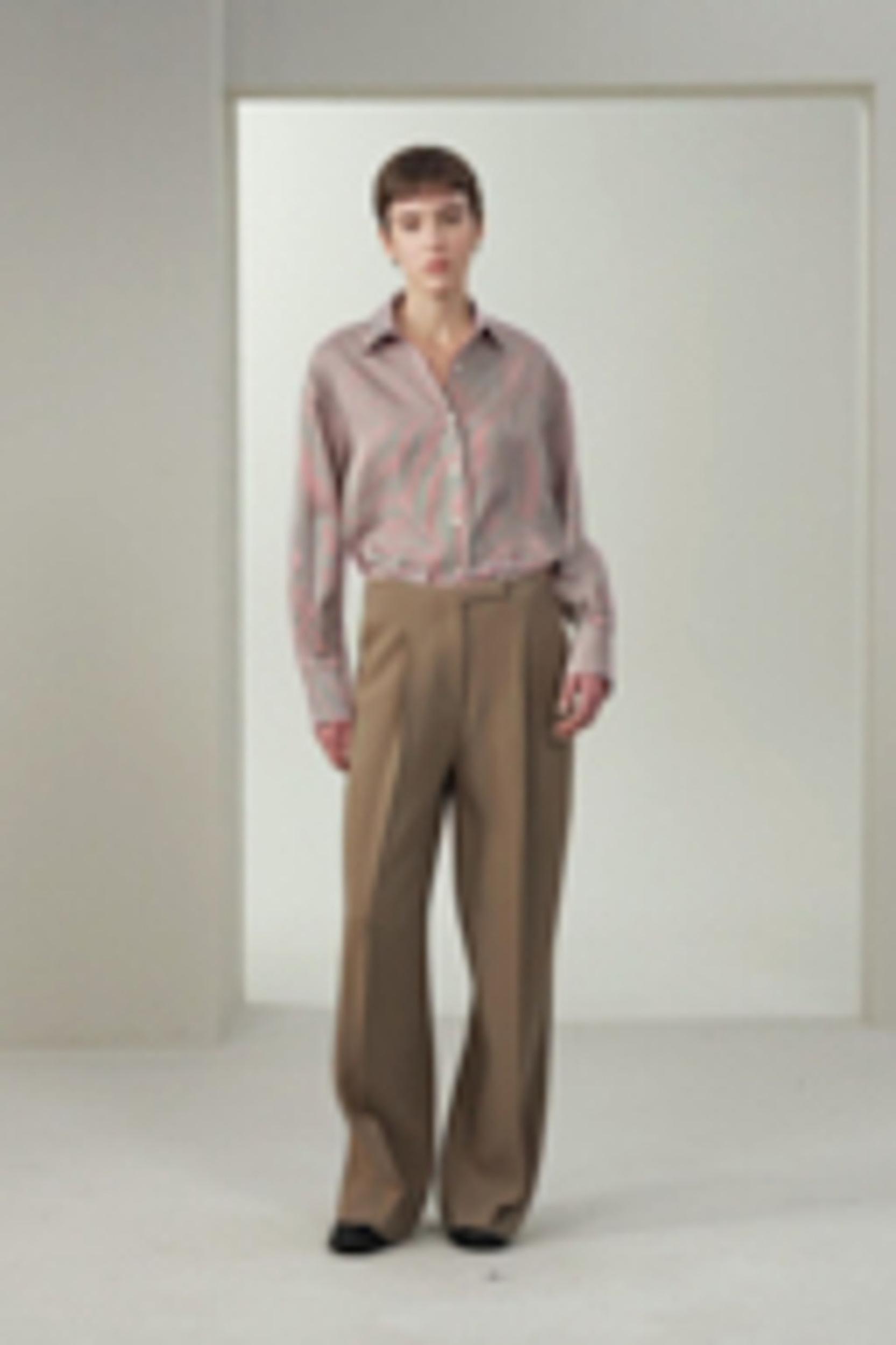 Ancora Red Oversized Striped Shirt Product Image