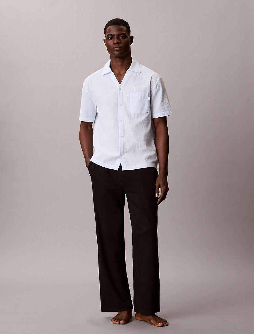 Seersucker Relaxed Sleep Button-Down Shirt Product Image