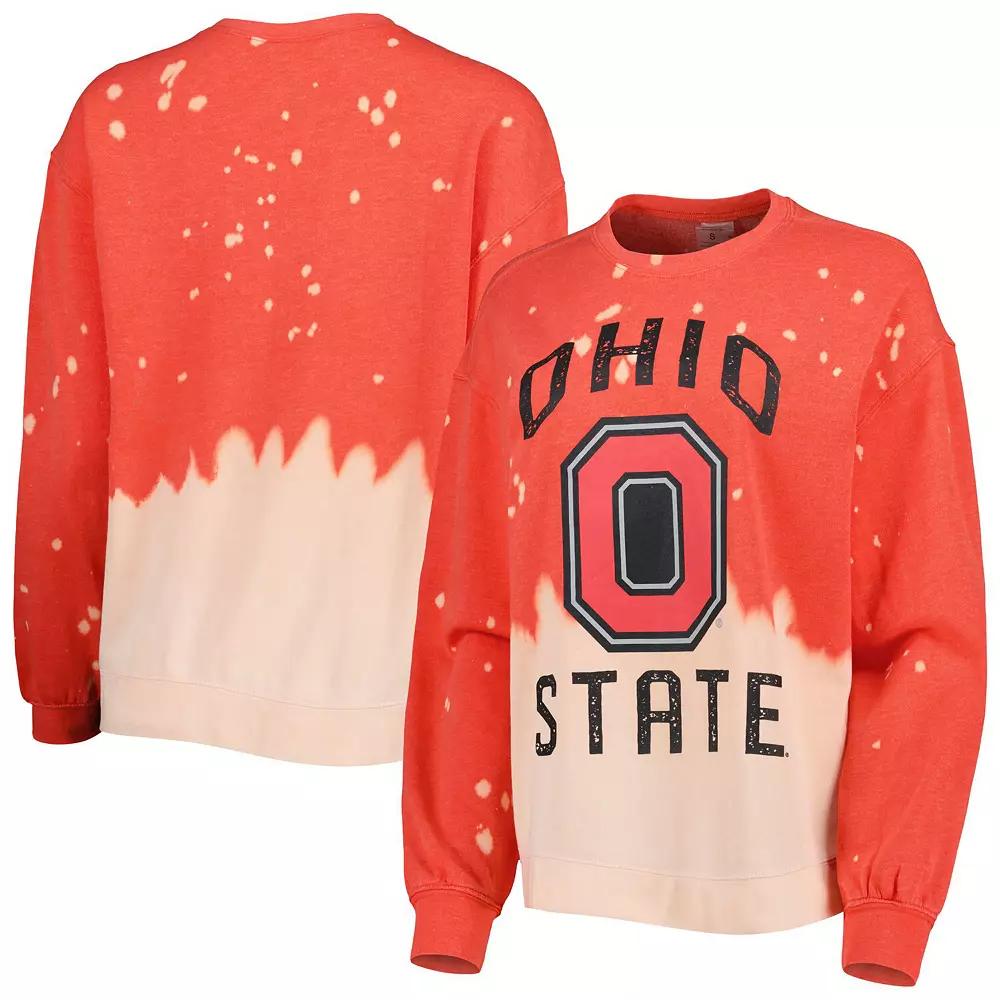 Women's Gameday Couture Scarlet Ohio State Buckeyes Twice As Nice Faded Dip-Dye Pullover Long Sleeve Top, Size: Large, Red Product Image