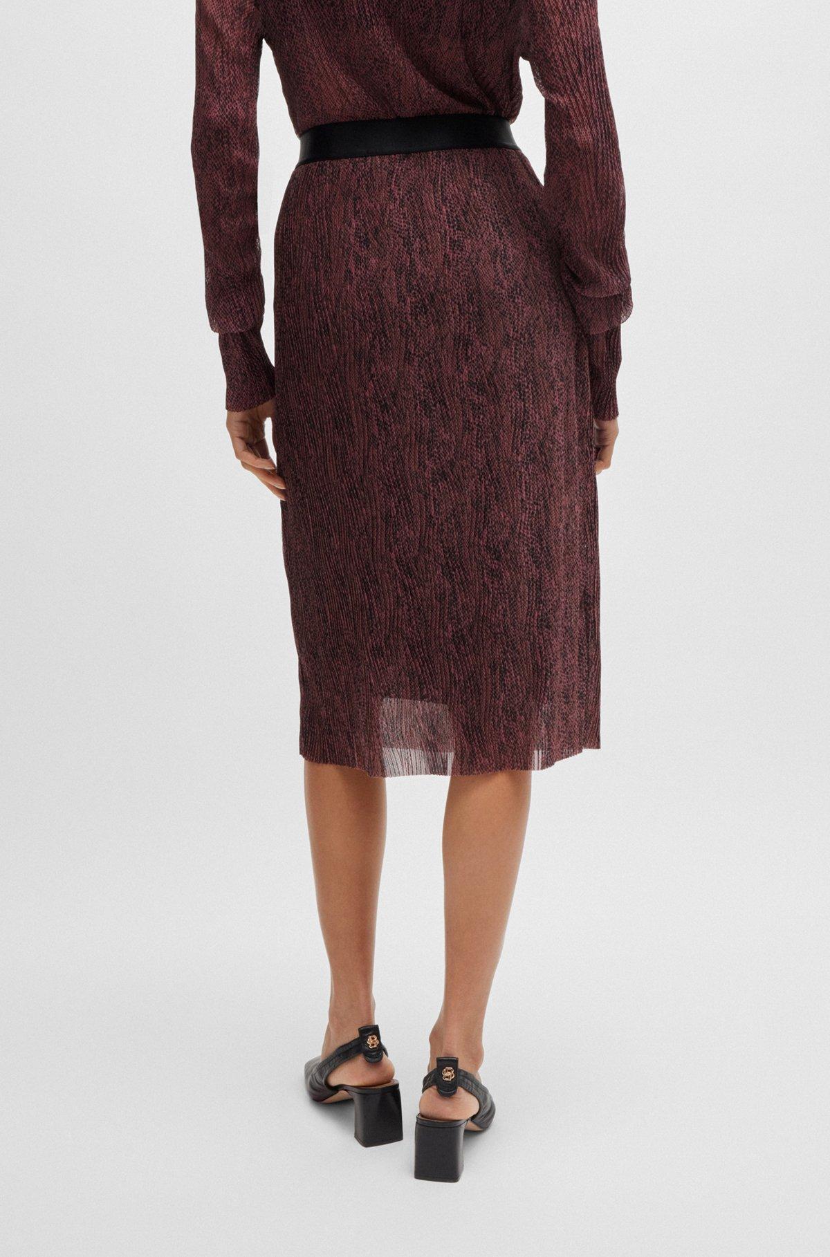 Stretch-tulle slim-fit skirt with seasonal print Product Image