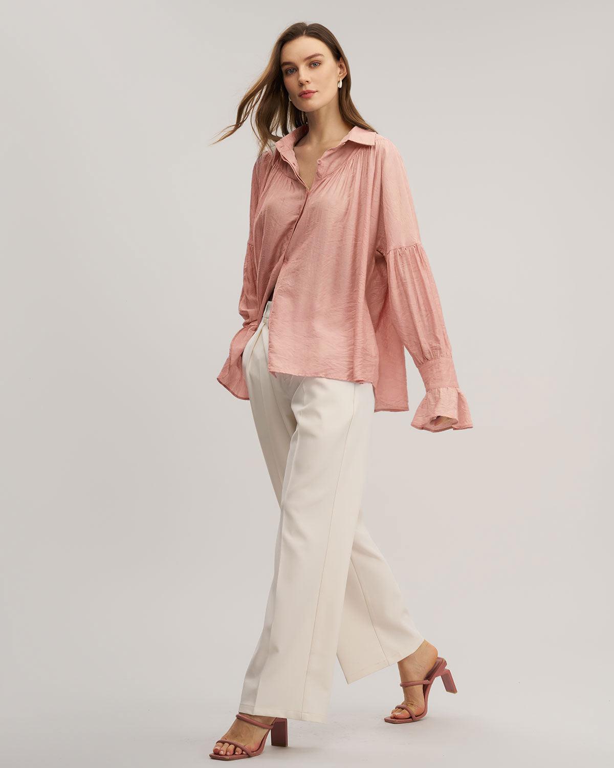 Pink Oversized Button Shirt Product Image