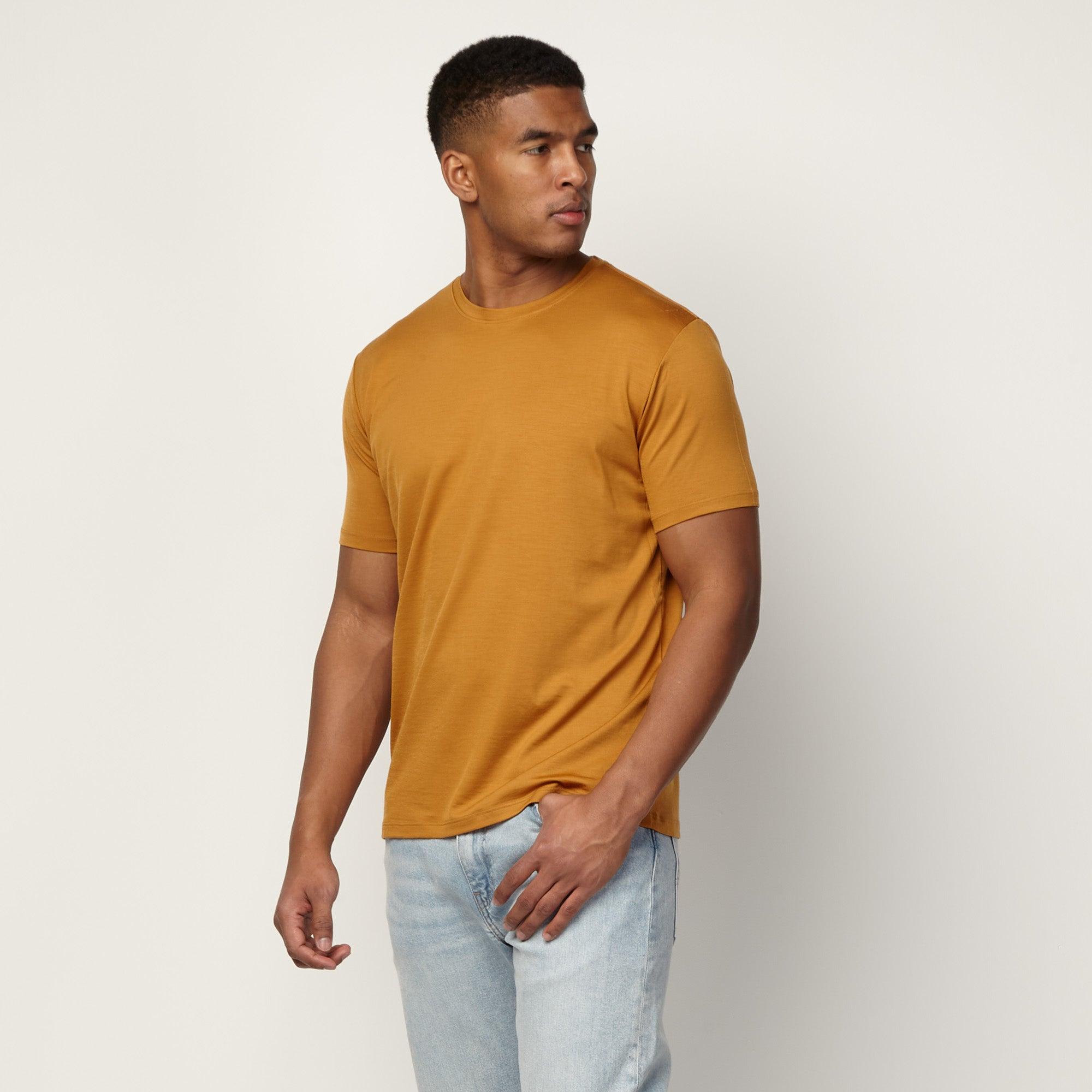 Merino Wool Crew Neck T-Shirt | Rustic Red Product Image